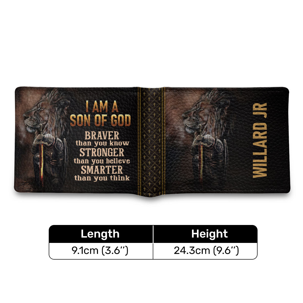 Son Of God - Personalized Leather Folded Wallet SBLFWM1027