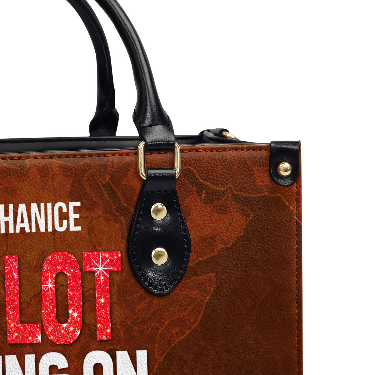 A Lot Going On At The Moment - Personalized Leather Handbag STB194B
