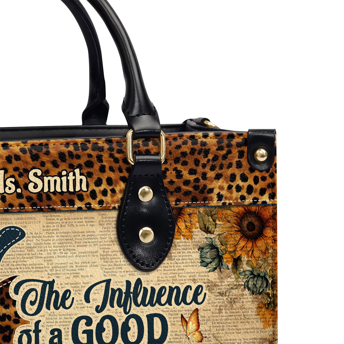 The Influence Of A Good Teacher Can Never Be Erased - Personalized Leather Handbag SBLHBLM949TA