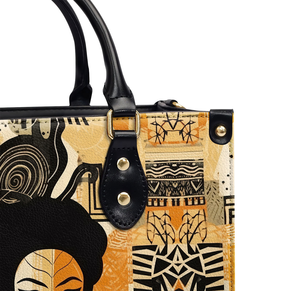 Black Origin Art - Personalized Leather Handbag STB50