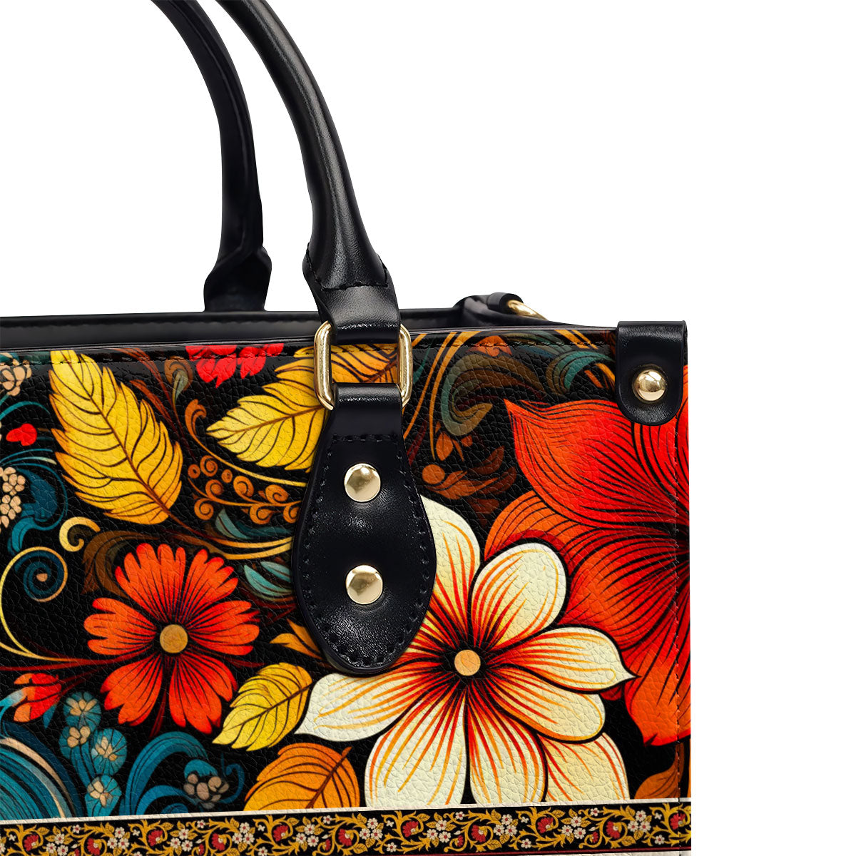 Classy Flower - Personalized Leather Handbag STB124