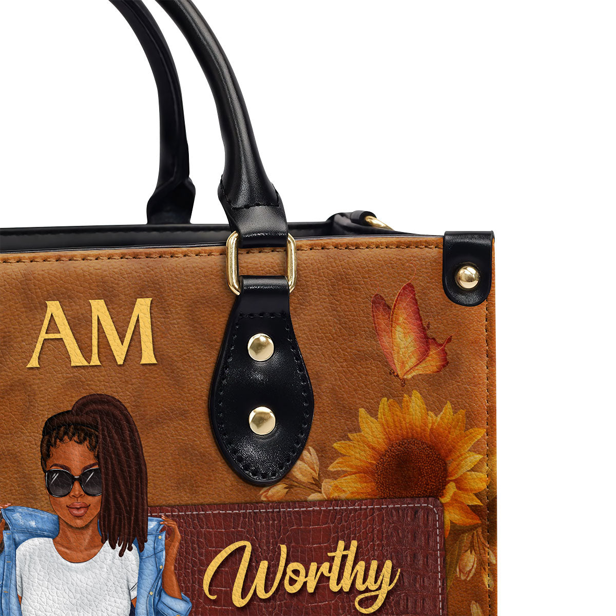 I Am - Personalized Leather Handbag STB03