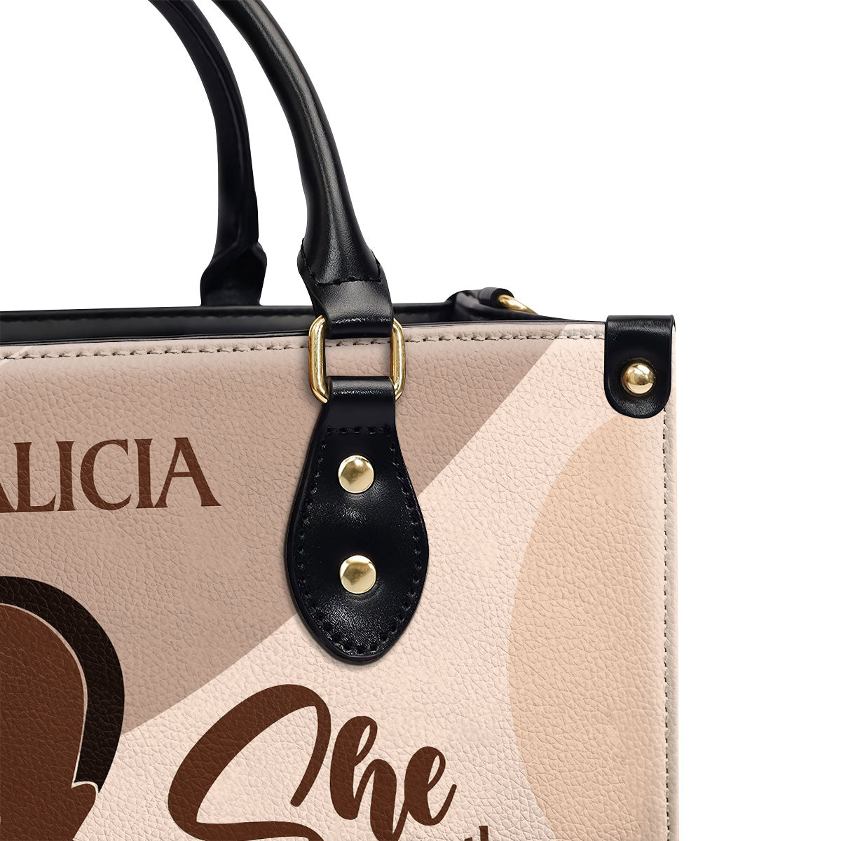 She Was The Warrior - Personalized Leather Hand Bag STB102