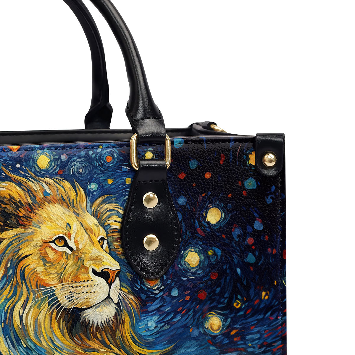 Lion Under The Starry Night - Personalized Leather Handbag MSM22