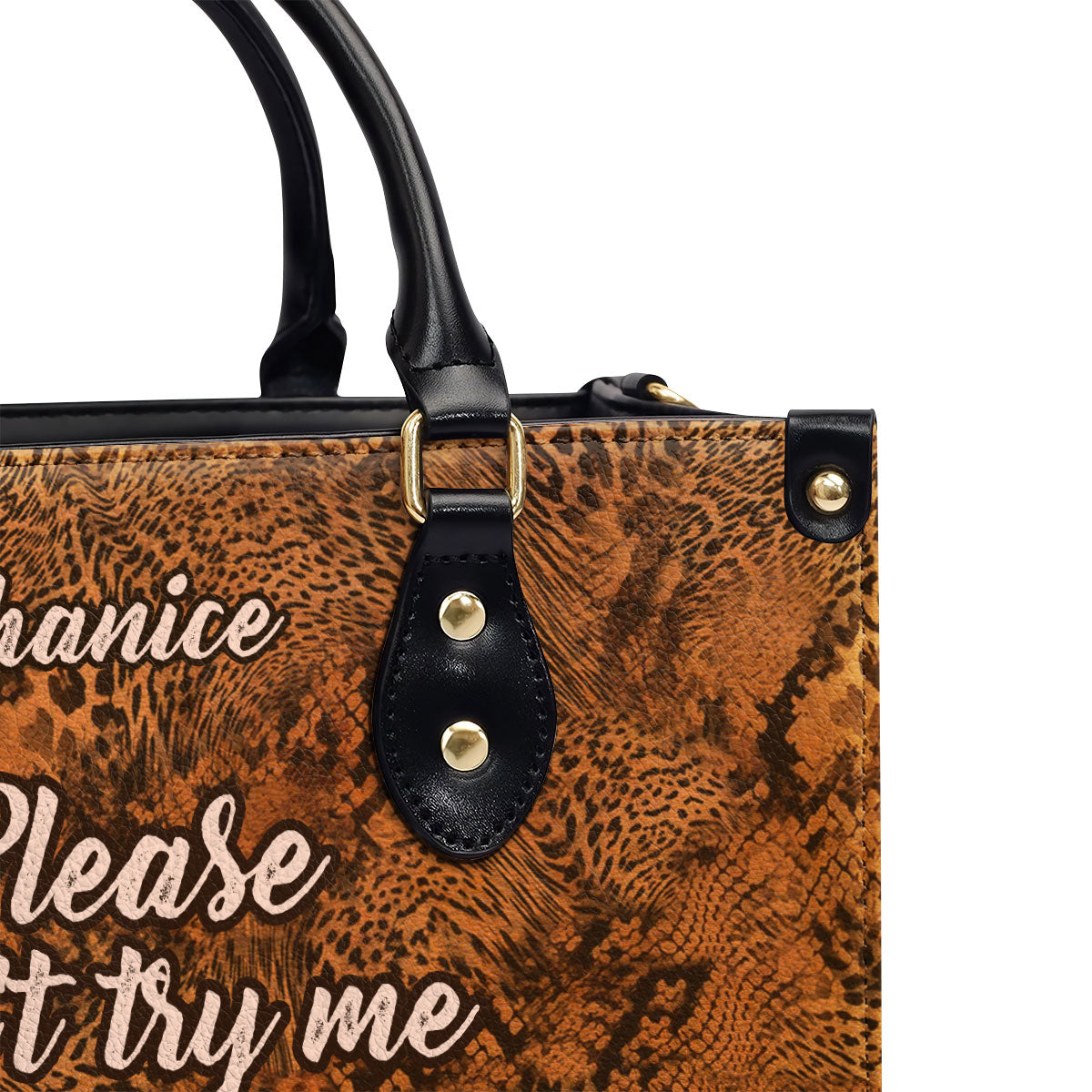 Please Don't Try Me Try Jesus - Personalized Leather Handbag STB205