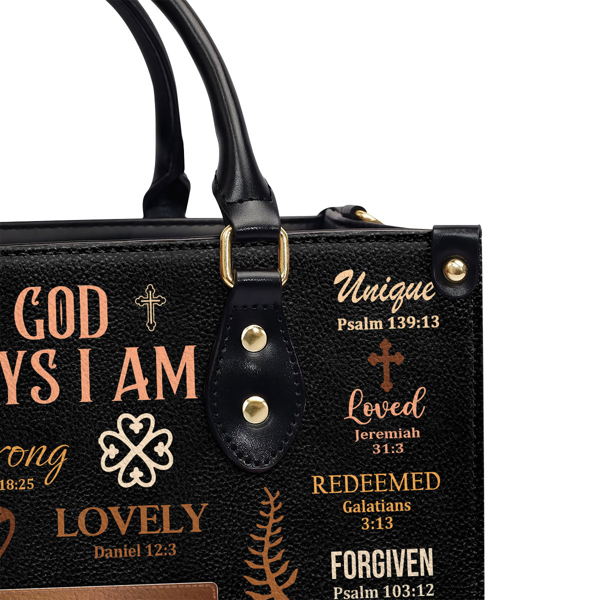 God Says I Am - Personalized Leather Handbag MB21