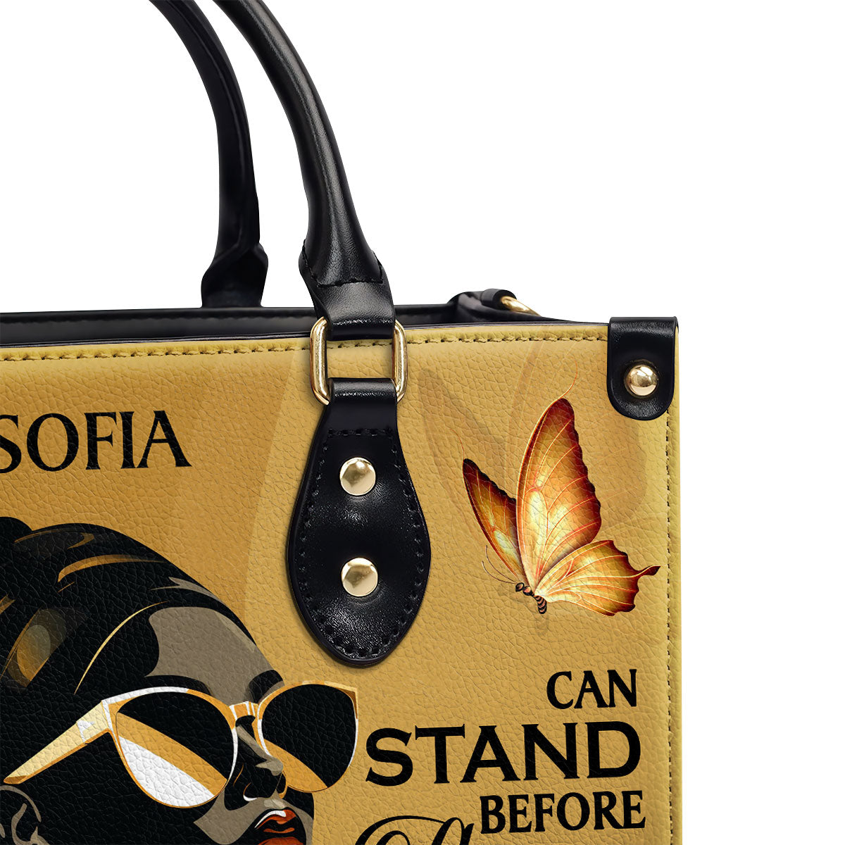 She Who Kneels Before God Can Stand Before Anyone - Personalized Leather Handbag STB10