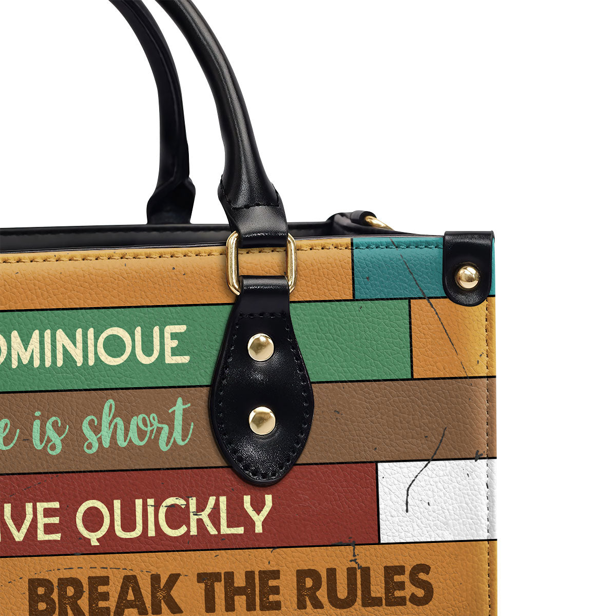 Life Is Short - Personalized Purple Leather Handbag