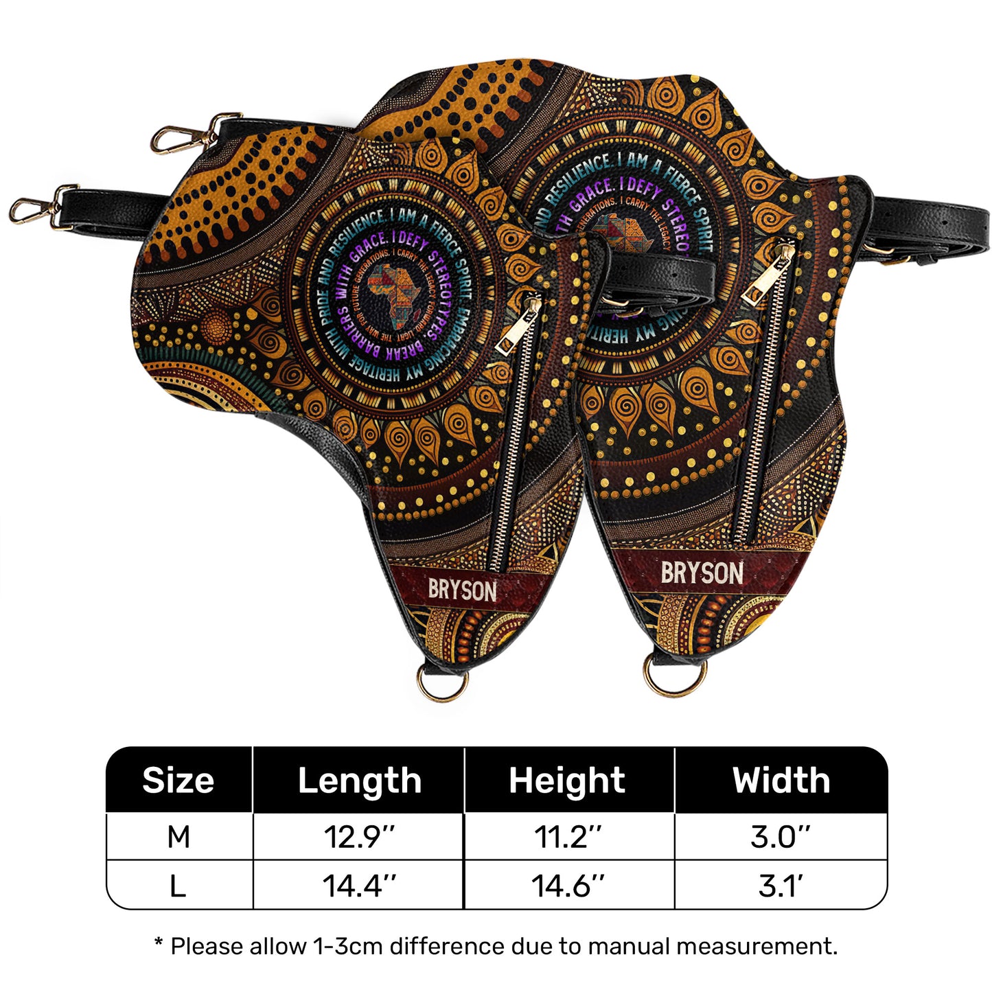 Mantra - I Am A Fierce Spirit - Personalized Africa Bag ABM03