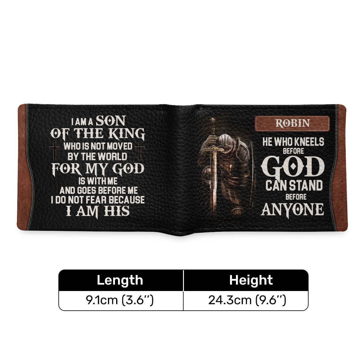 Son Of The King - Personalized Leather Folded Wallet SBLFWM1028