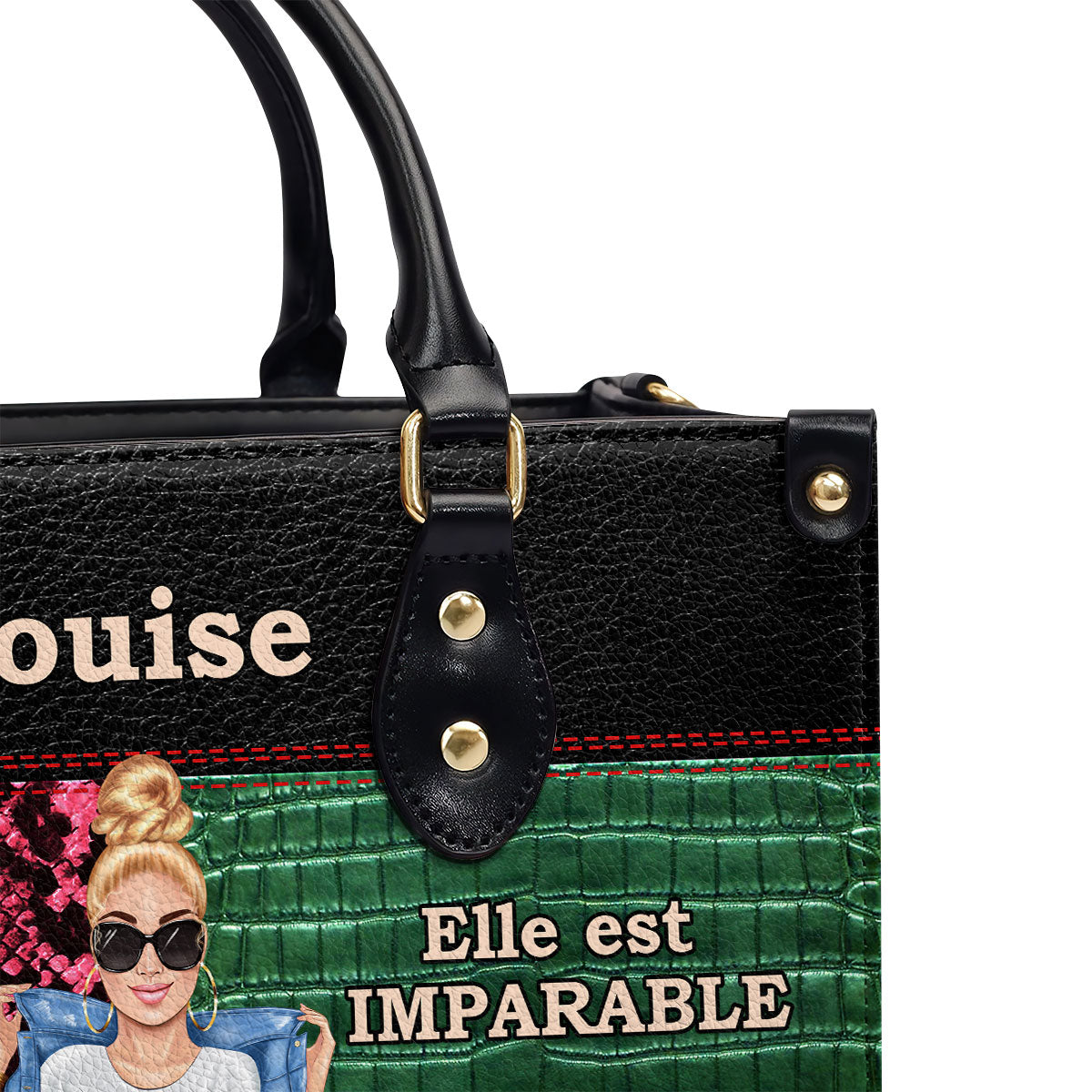 Elle Est Forte - Personalized Leather Hand Bag SBLHBT68