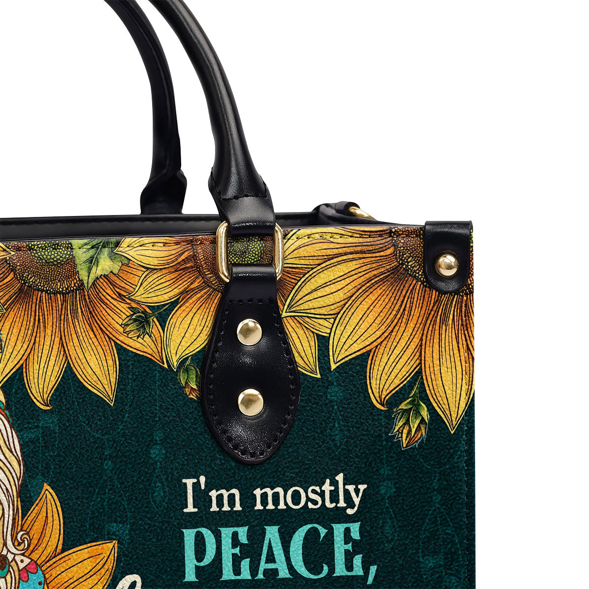 I'm Mostly Peace - Personalized Leather Handbag SBHN12