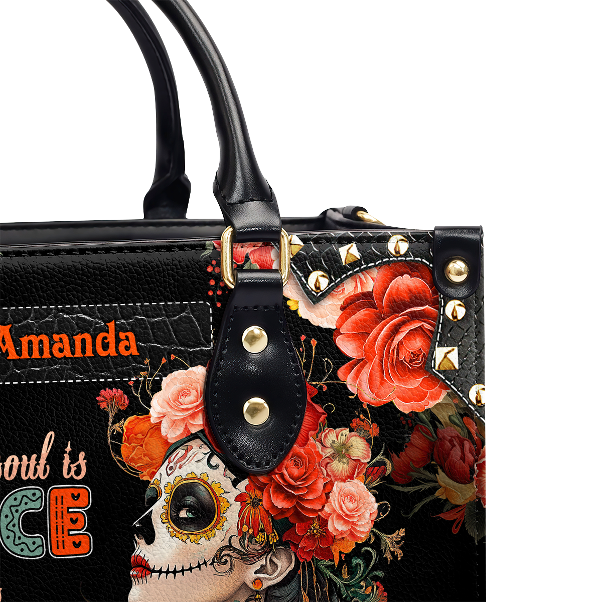 Her Soul Is Fierce - Personalized Leather Handbag SBLHBLM2626TA