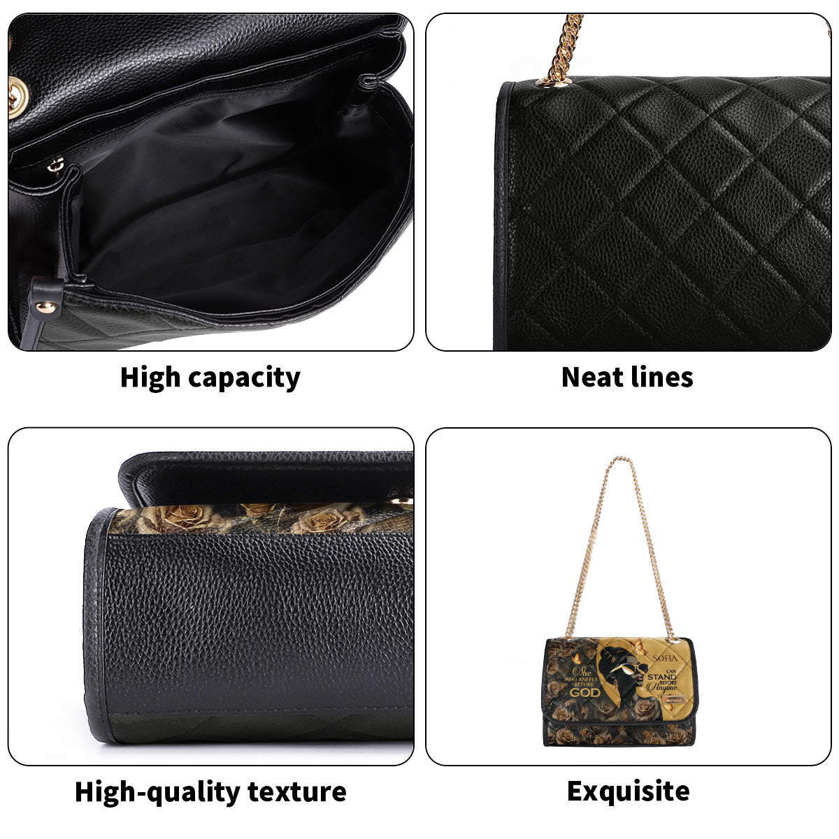 She Who Kneels Before God Can Stand Before Anyone - Personalized Convertible Shoulder Bag SBCOBLM1017TA