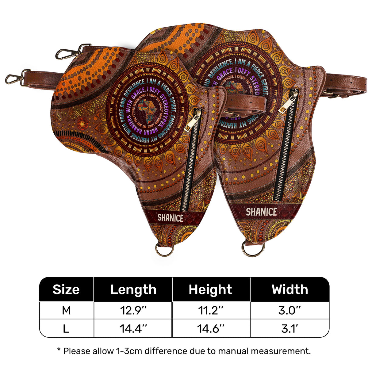 Mantra - I Am A Fierce Spirit - Personalized Africa Bag ABM03