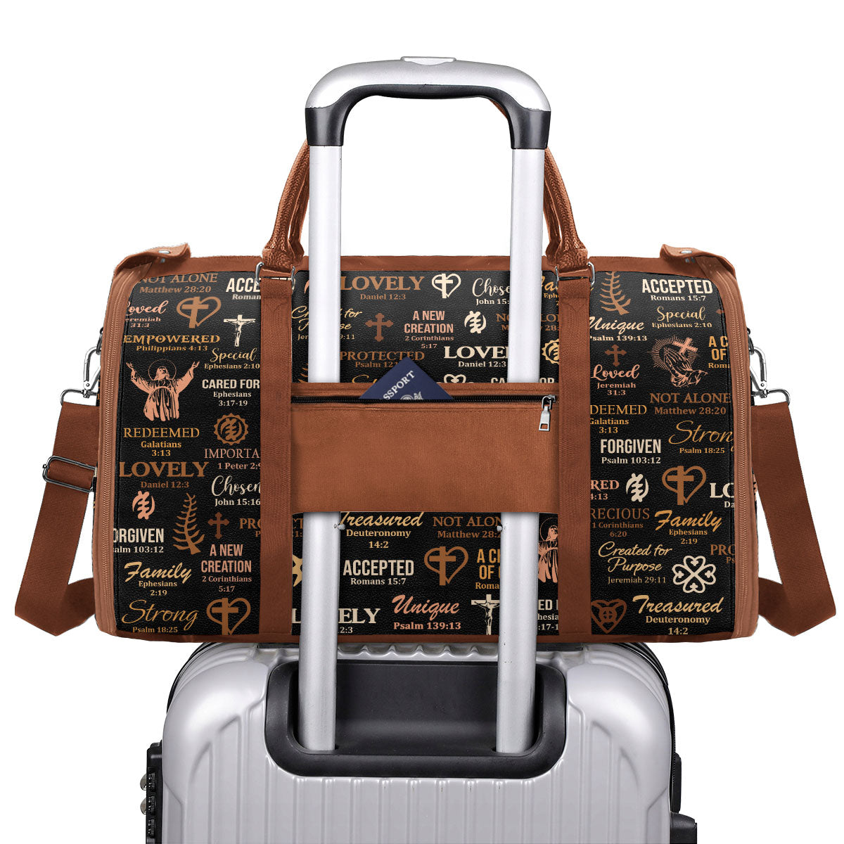 God Says I Am - Personalized Leather Duffle Bag MB21
