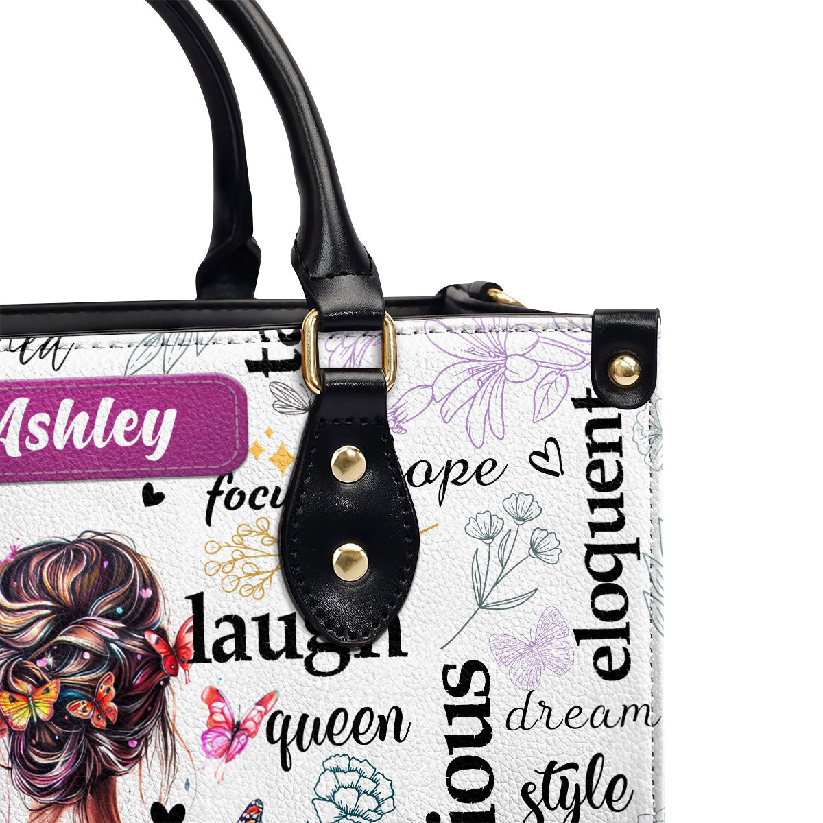Strong Bold Harmonious - Personalized Leather Handbag SBLHBHA12