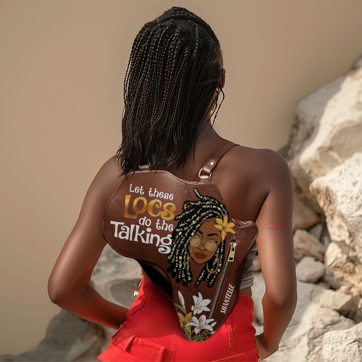 Let These Locs Do The Talking - Personalized Africa Bag AB07