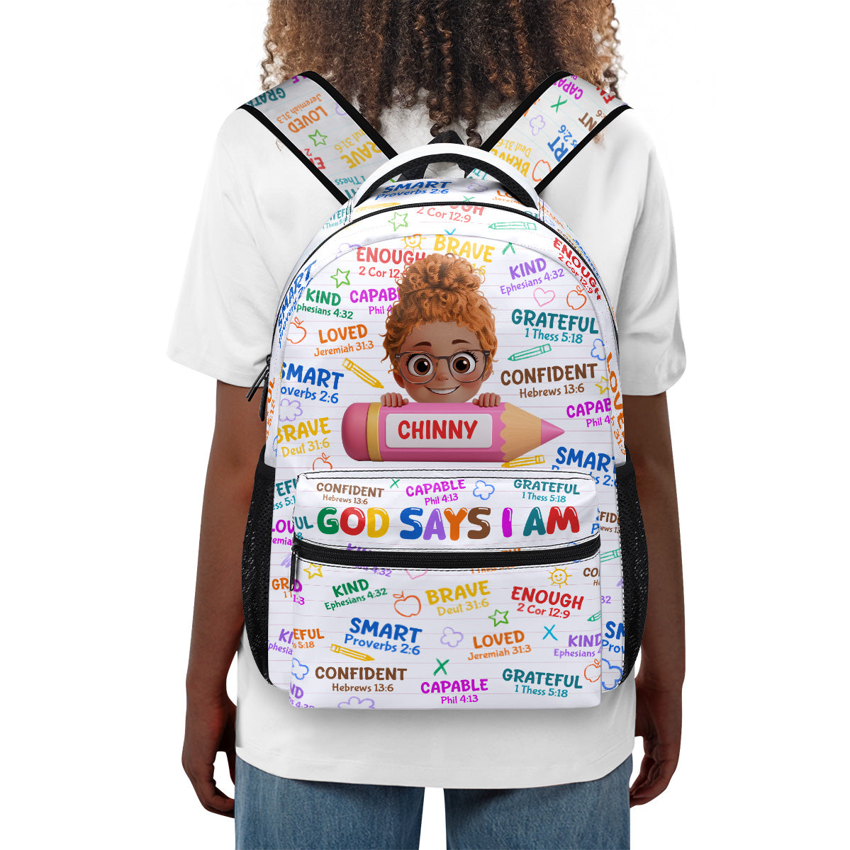 God Says I Am - Personalized Backpack