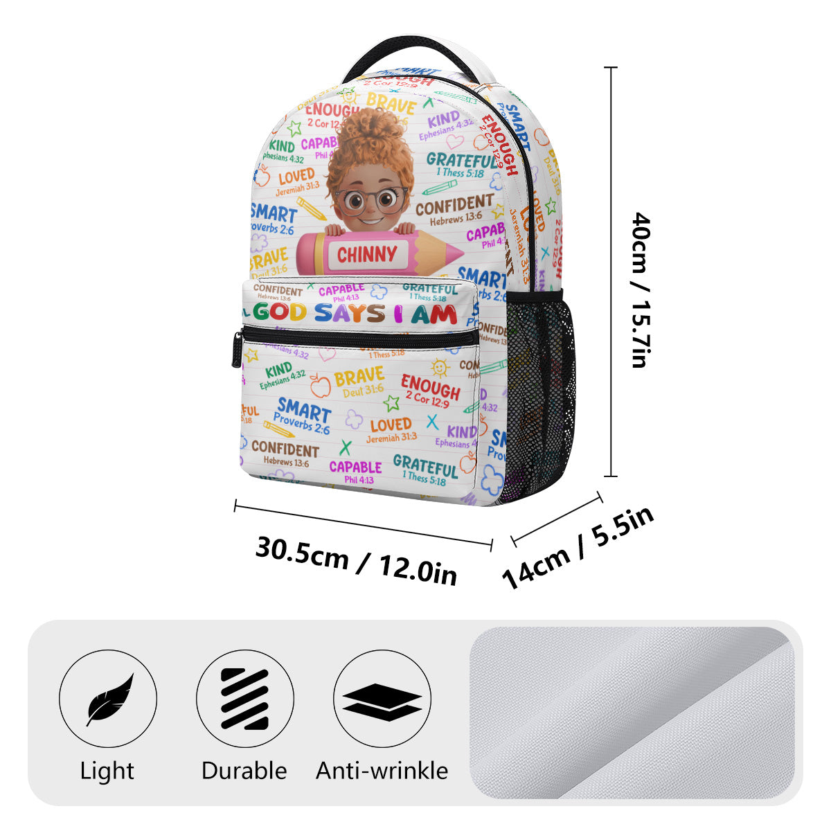 God Says I Am - Personalized Backpack