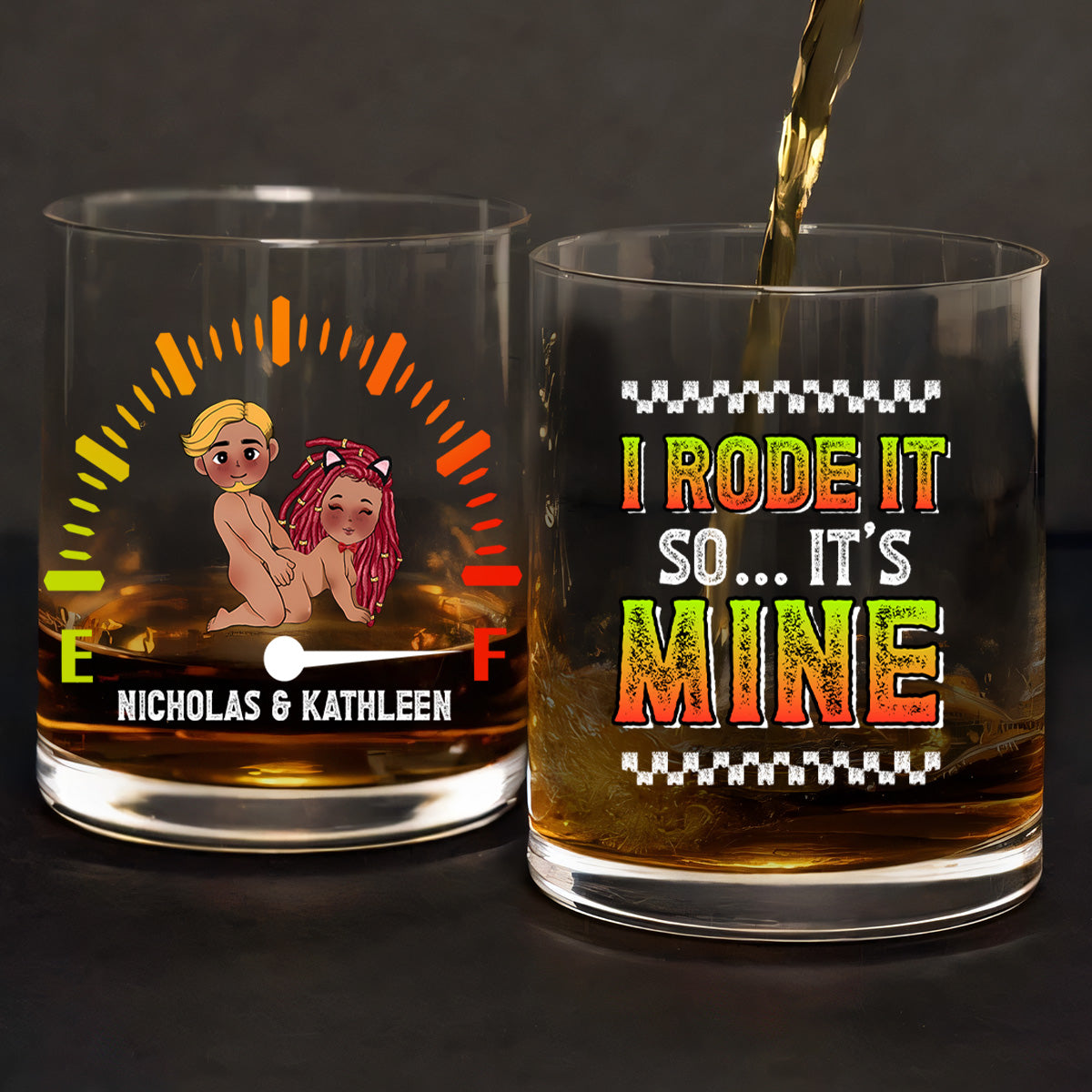 I Rode It - Personalized Round Whiskey Glass