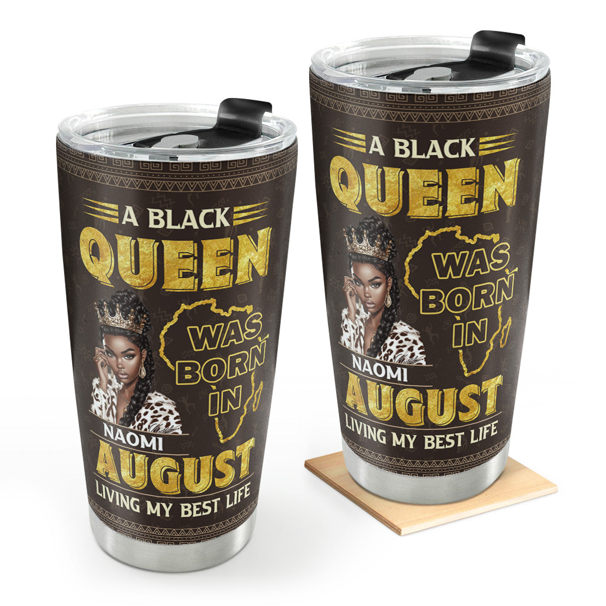 A Black Queen Living My Best Life - Personalized Stainless Steel Tumbler