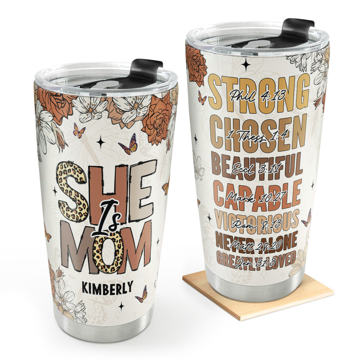 She Is Mom - Personalized Stainless Steel Tumbler
