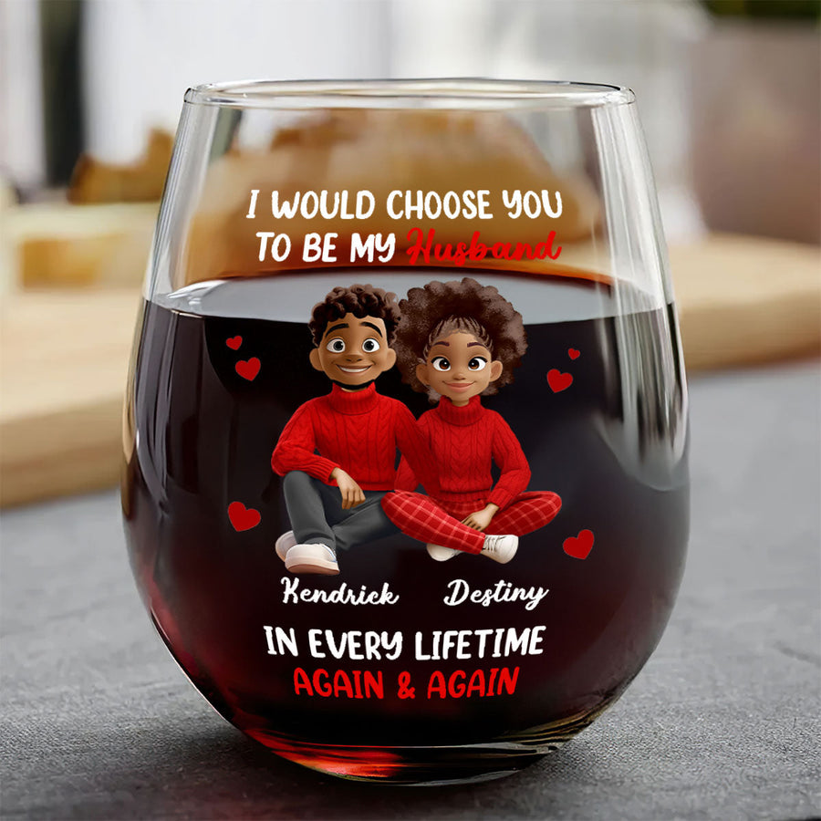 A Queen Was Born In October personalized stemless wine glass