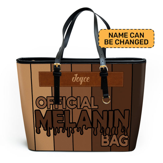 Official Melanin Bag - Personalized Leather Totebag STB08