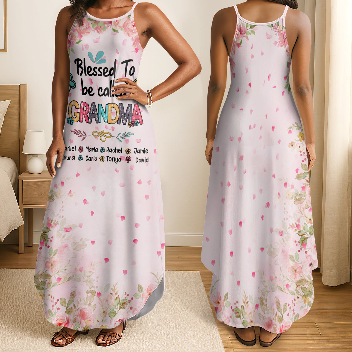 Blessed To Be Called Grandma - Personalized Maxi Dress