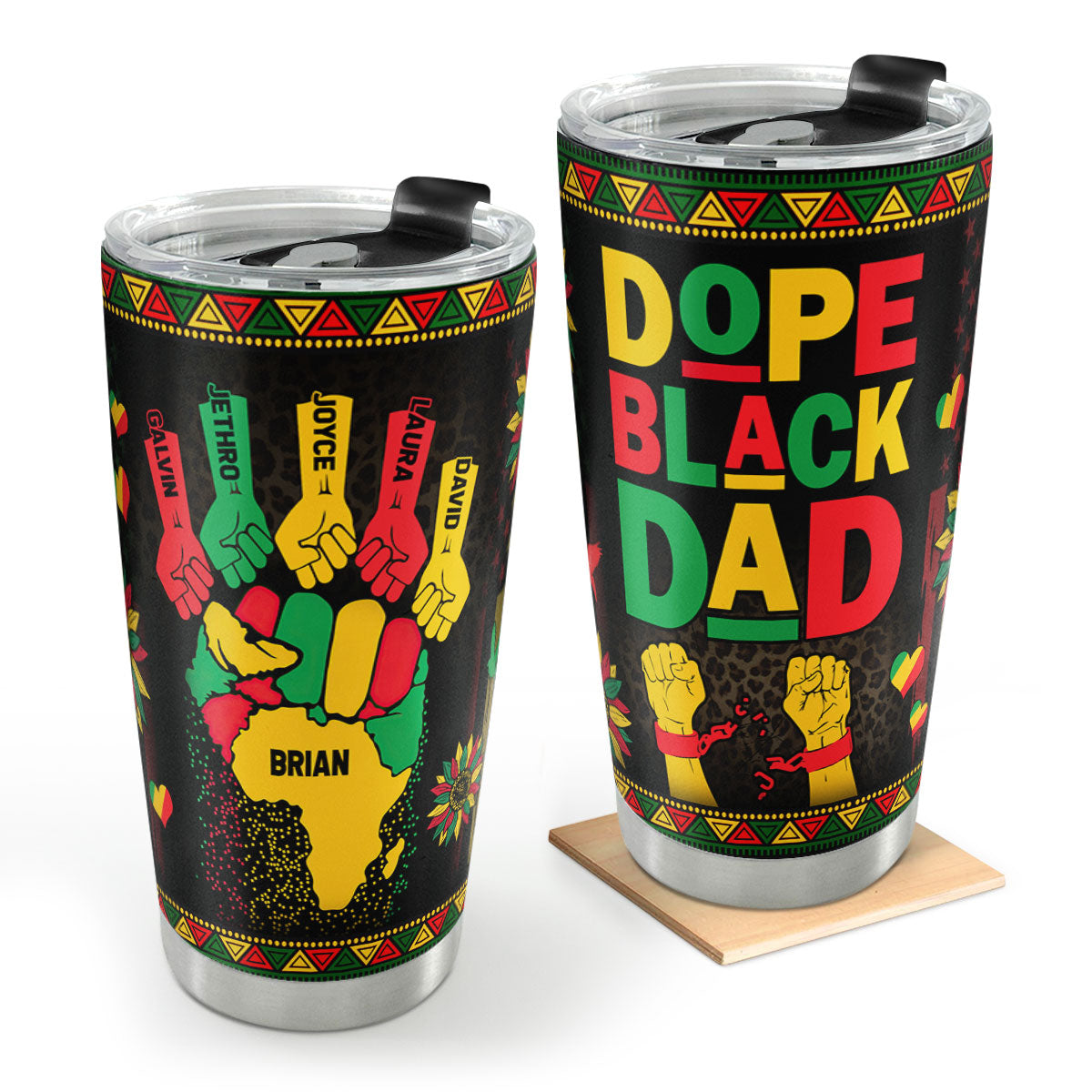Dope Black Dad - Personalized Stainless Steel Tumbler