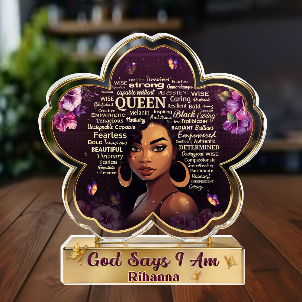 She Is Confident personalized acrylic plaque with the name Amari