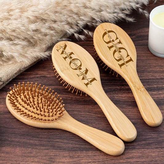 Mom, We Love You - Personalized Engraving Paddle Brush