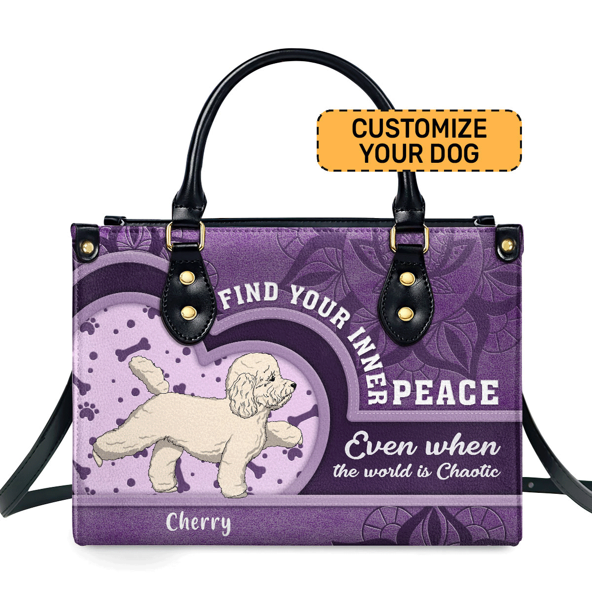 Find Your Inner Peace - Personalized Leather Hand Bag SBLHBHA26