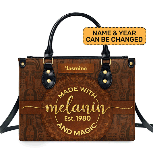 Melanin And Magic - Personalized Leather Handbag STB53
