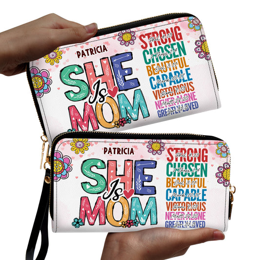 She Is Mom - Personalized Clutch Purse