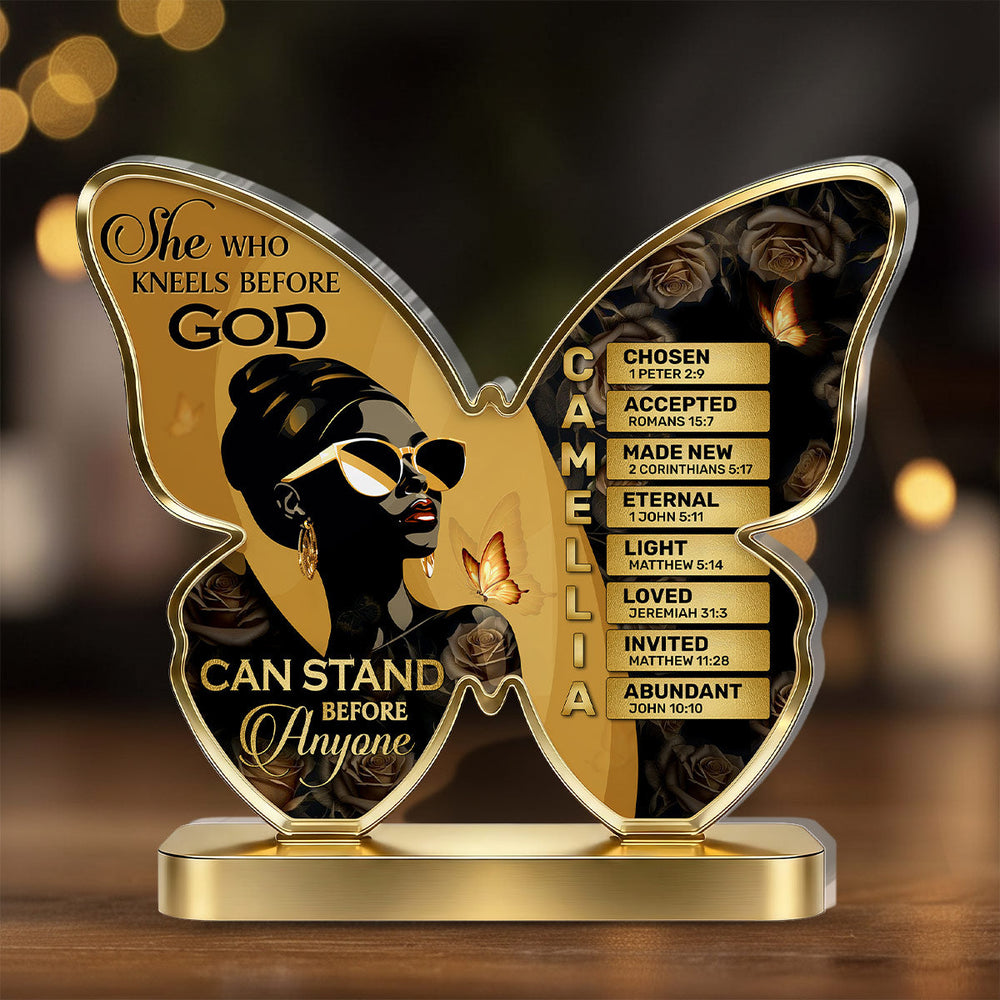 She Is Confident personalized acrylic plaque with the name Amari