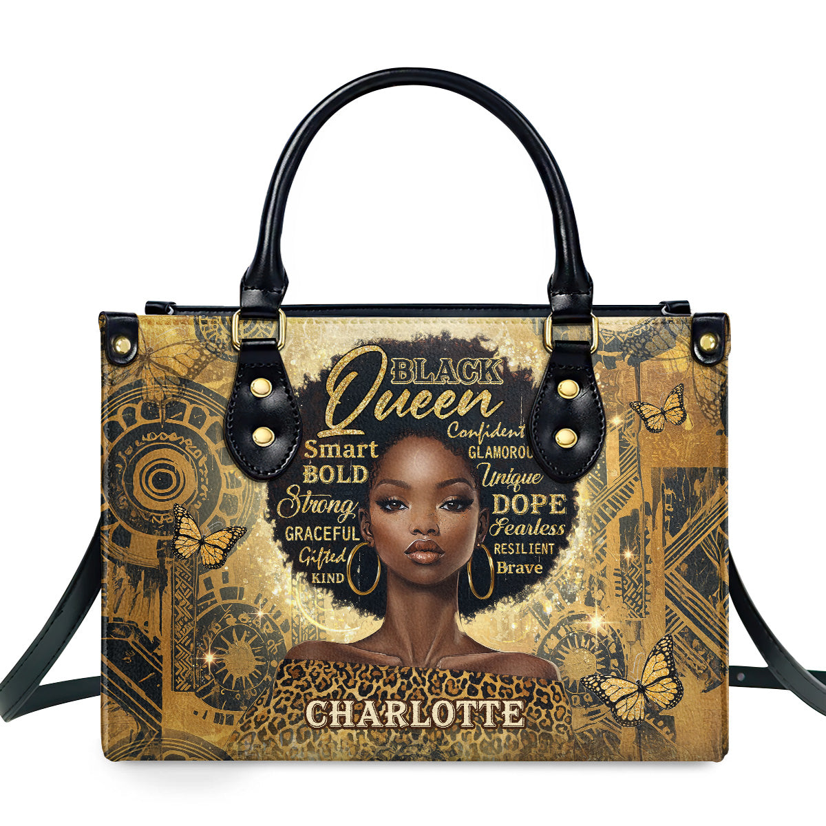 Africa Sunflower - Personalized Leather Handbag