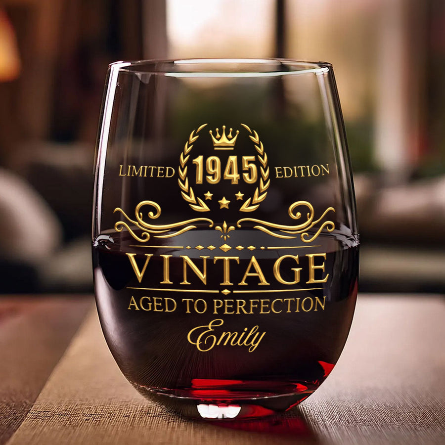 A Queen Was Born In October personalized stemless wine glass