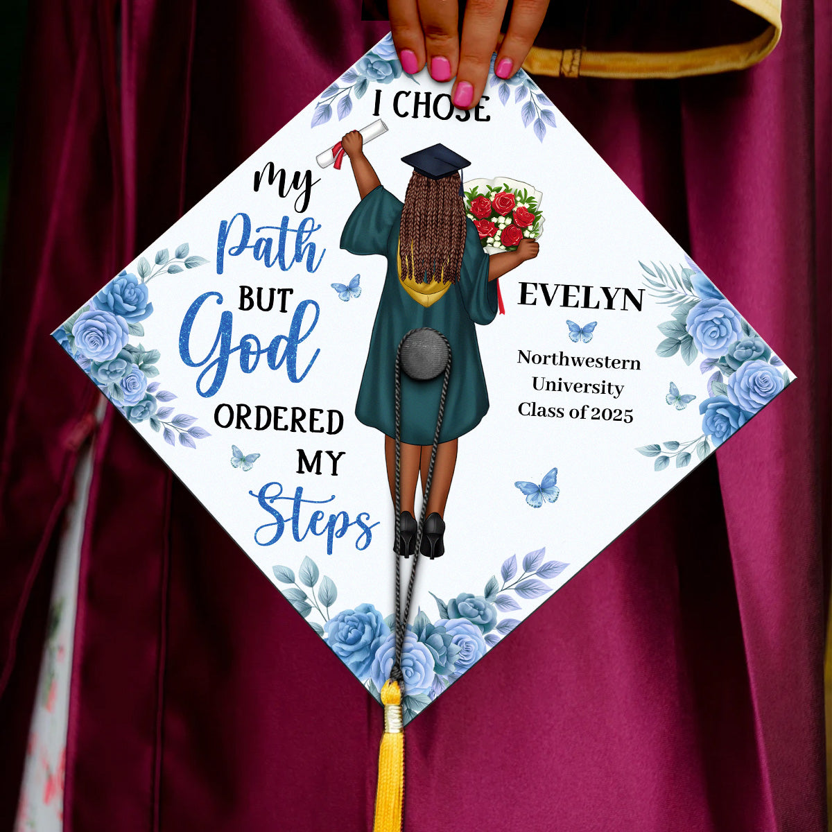 She Believed She Could So She Did - Personalized Graduation Cap Topper