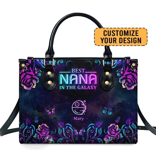 Best Nana In the Galaxy - Personalized Leather Handbag MB77