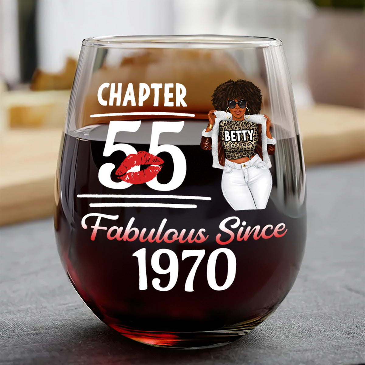 Fabulous Queen - Personalized Stemless Wine Glass