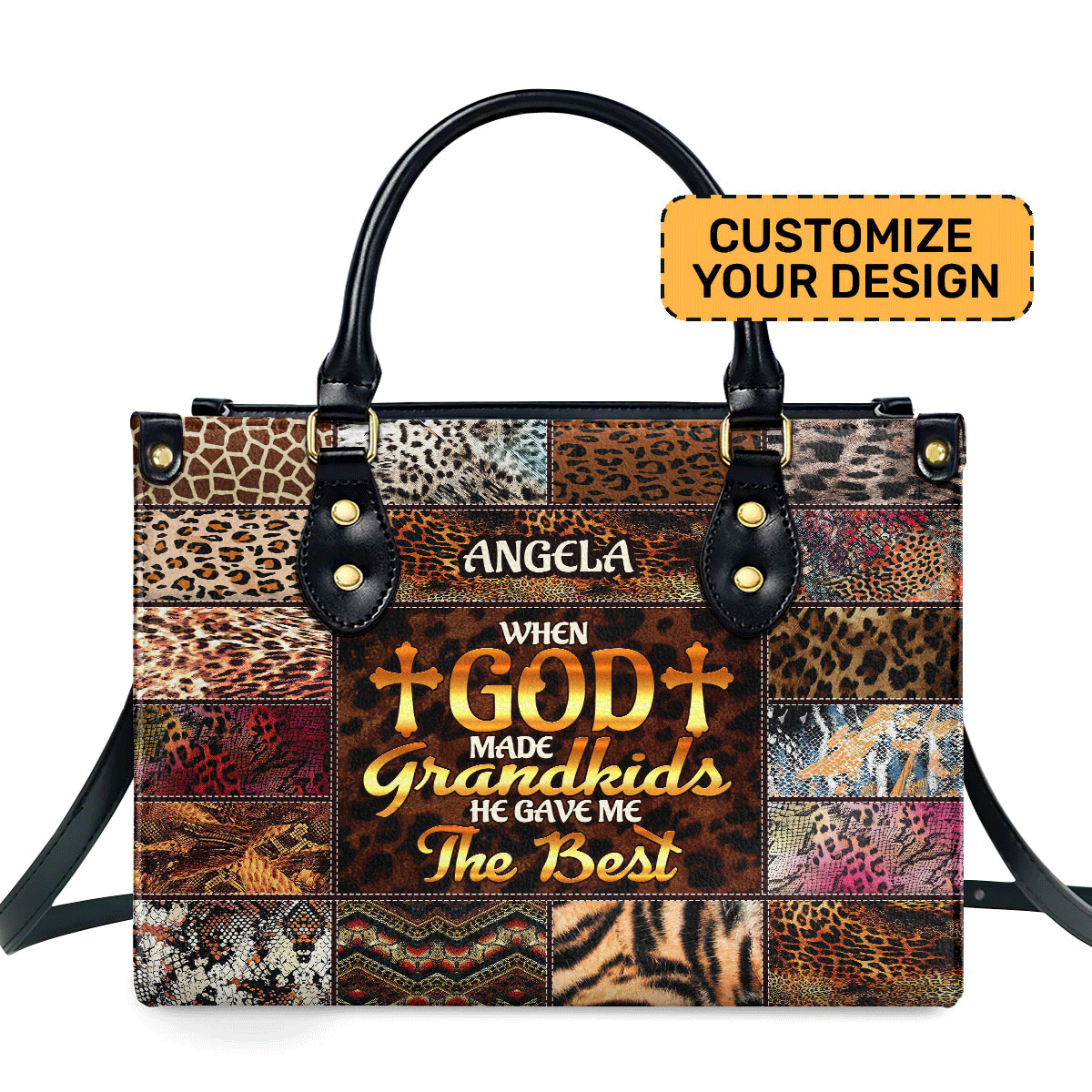 When God Made Grandkids He Gave Me The Best - Personalized Leather Handbag MB98