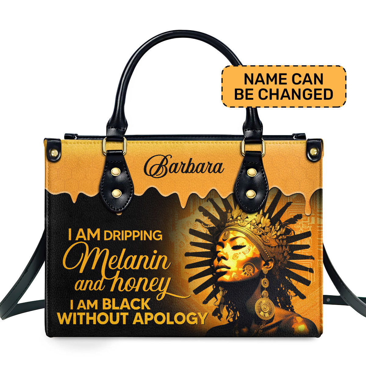 Melanin and Honey - Personalized Leather Hand Bag STB104