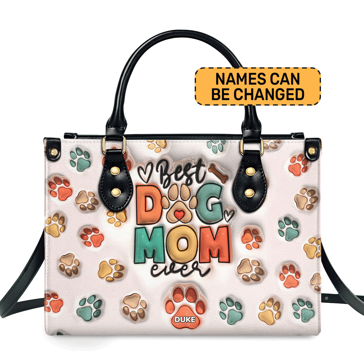 Best Dog Mom Ever - Personalized Leather Handbag STB225
