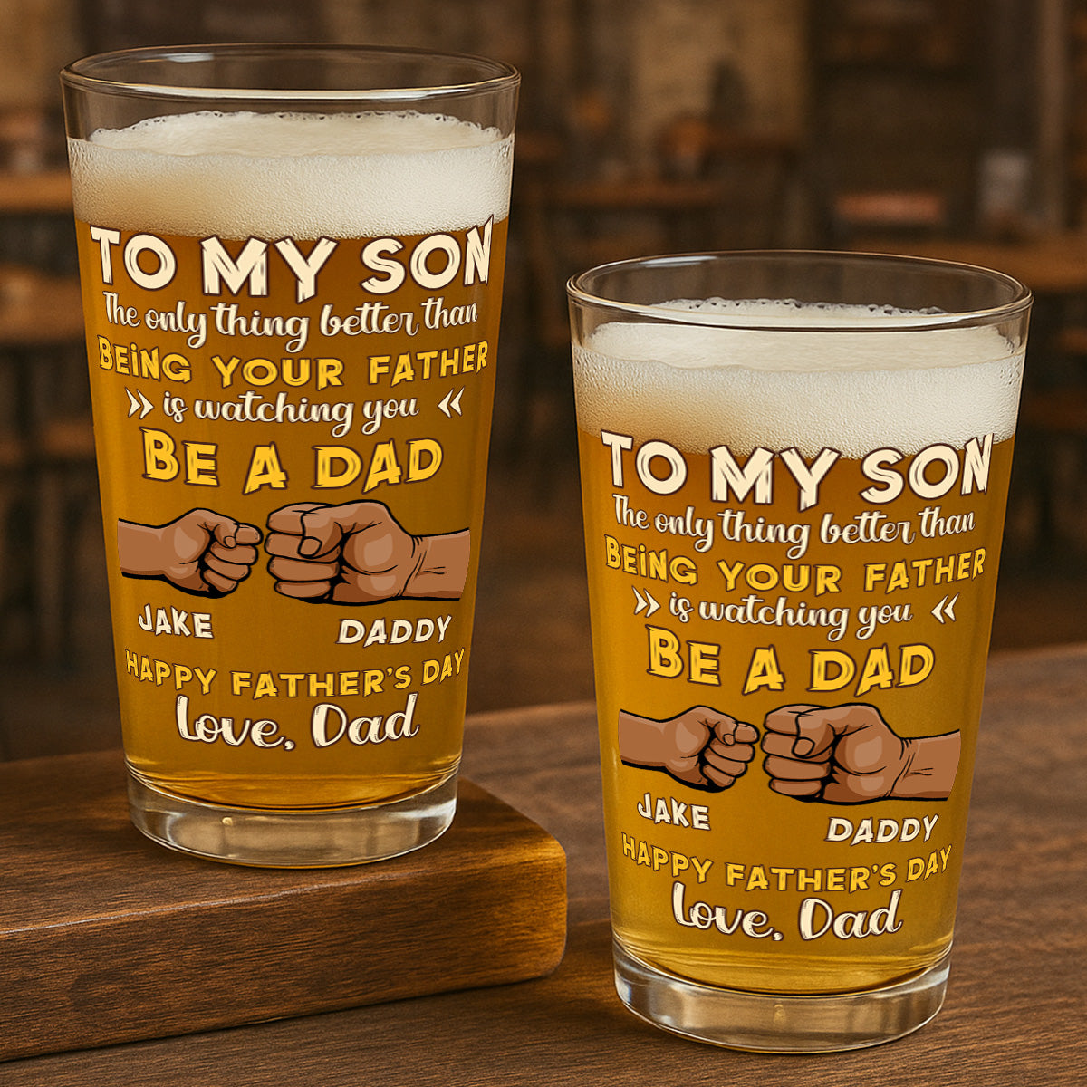 The Only Thing Better Than Being Your Father - Personalized Beer Glass