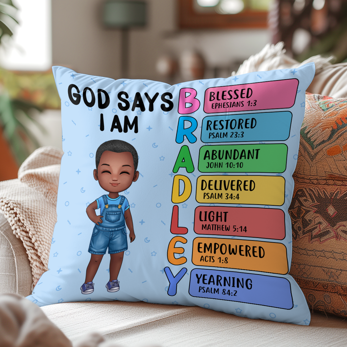 God Says I Am - Personalized Pillow