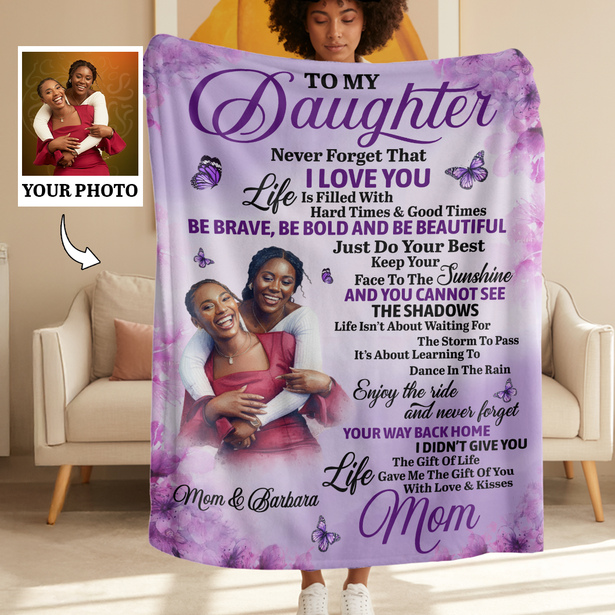 Never Forget That I Love You - Personalized Fleece Blanket