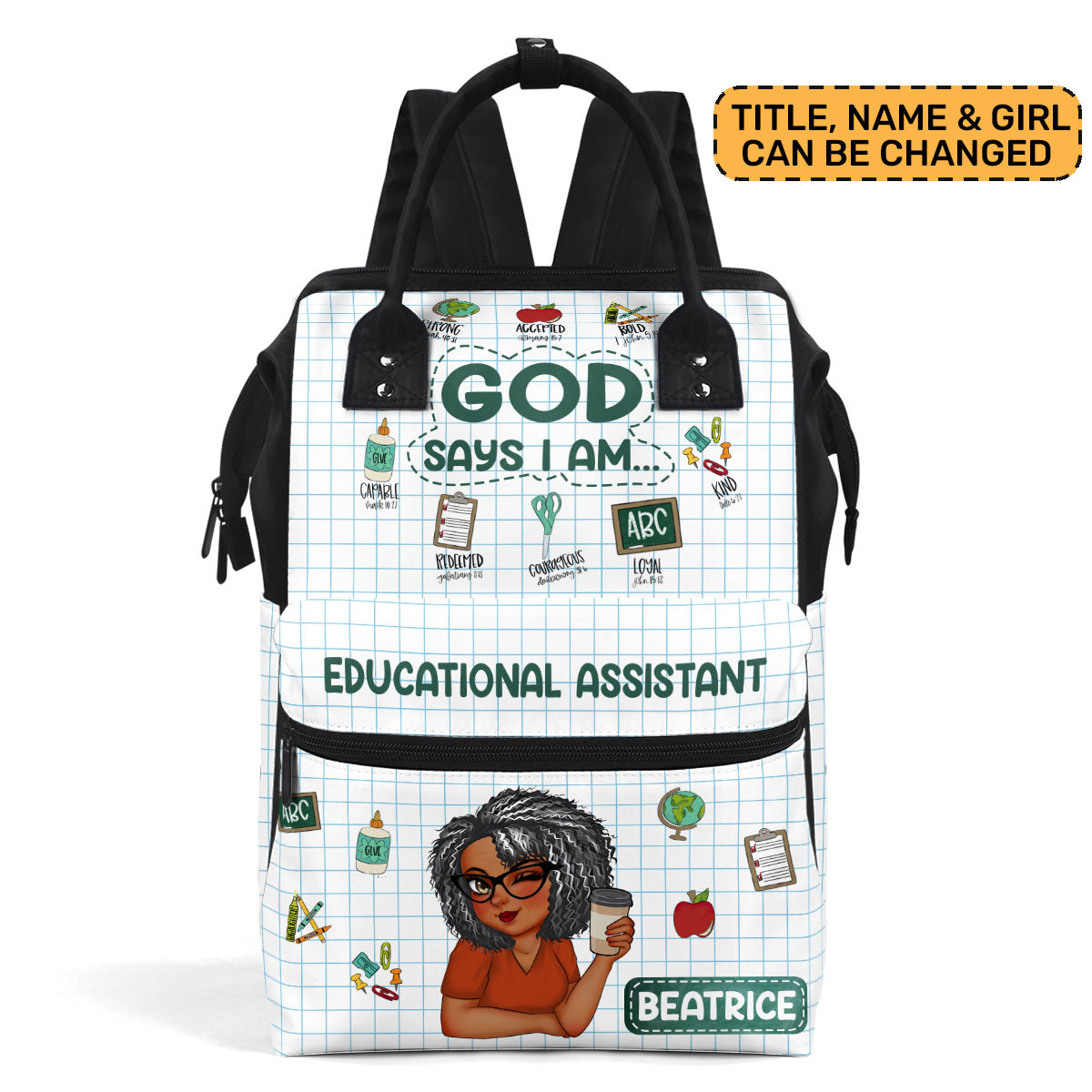 Teacher - Personalized Duckbilled Backpack SBDBPLN1646M