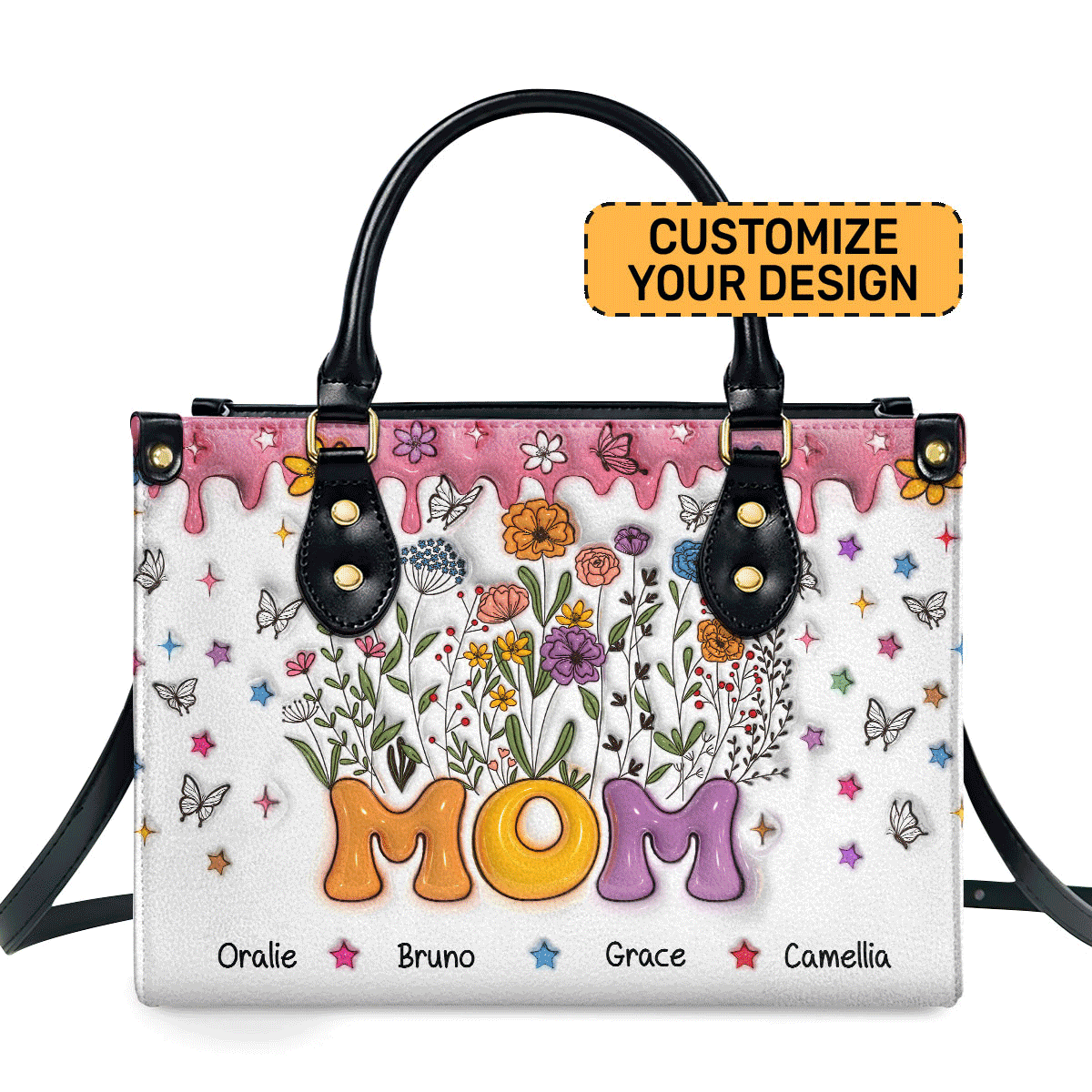 Grandma - Personalized Leather Handbag STB224